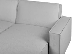 Best Beliani Divano letto angolare 3 posti ROMEDAL Tessuto Grigio chiaro Grigio Nero
