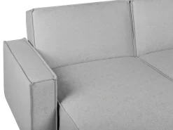 New Beliani Divano letto angolare 3 posti ROMEDAL Tessuto Grigio chiaro Grigio Nero