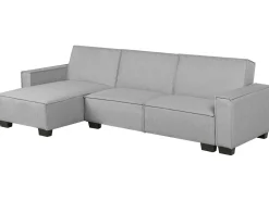 New Beliani Divano letto angolare 3 posti ROMEDAL Tessuto Grigio chiaro Grigio Nero
