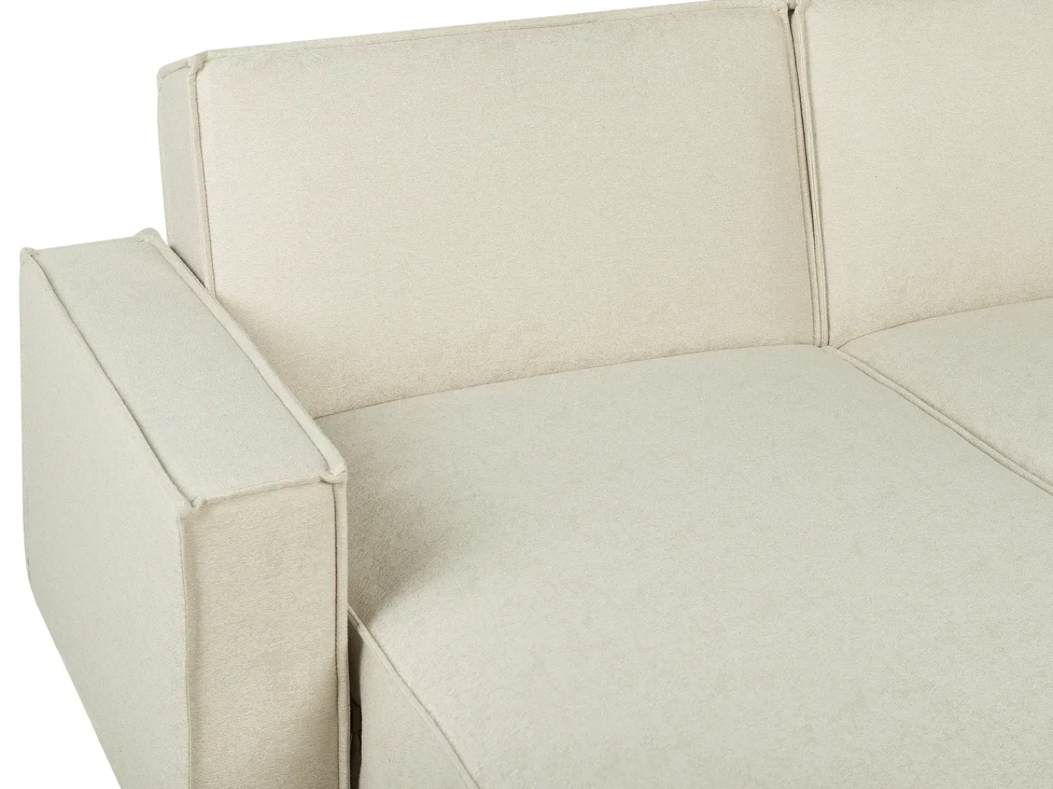 Sale Beliani Divano letto angolare 3 posti ROMEDAL Tessuto Beige Beige Nero