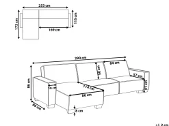 Sale Beliani Divano letto angolare 3 posti ROMEDAL Tessuto Beige Beige Nero