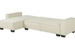 Sale Beliani Divano letto angolare 3 posti ROMEDAL Tessuto Beige Beige Nero