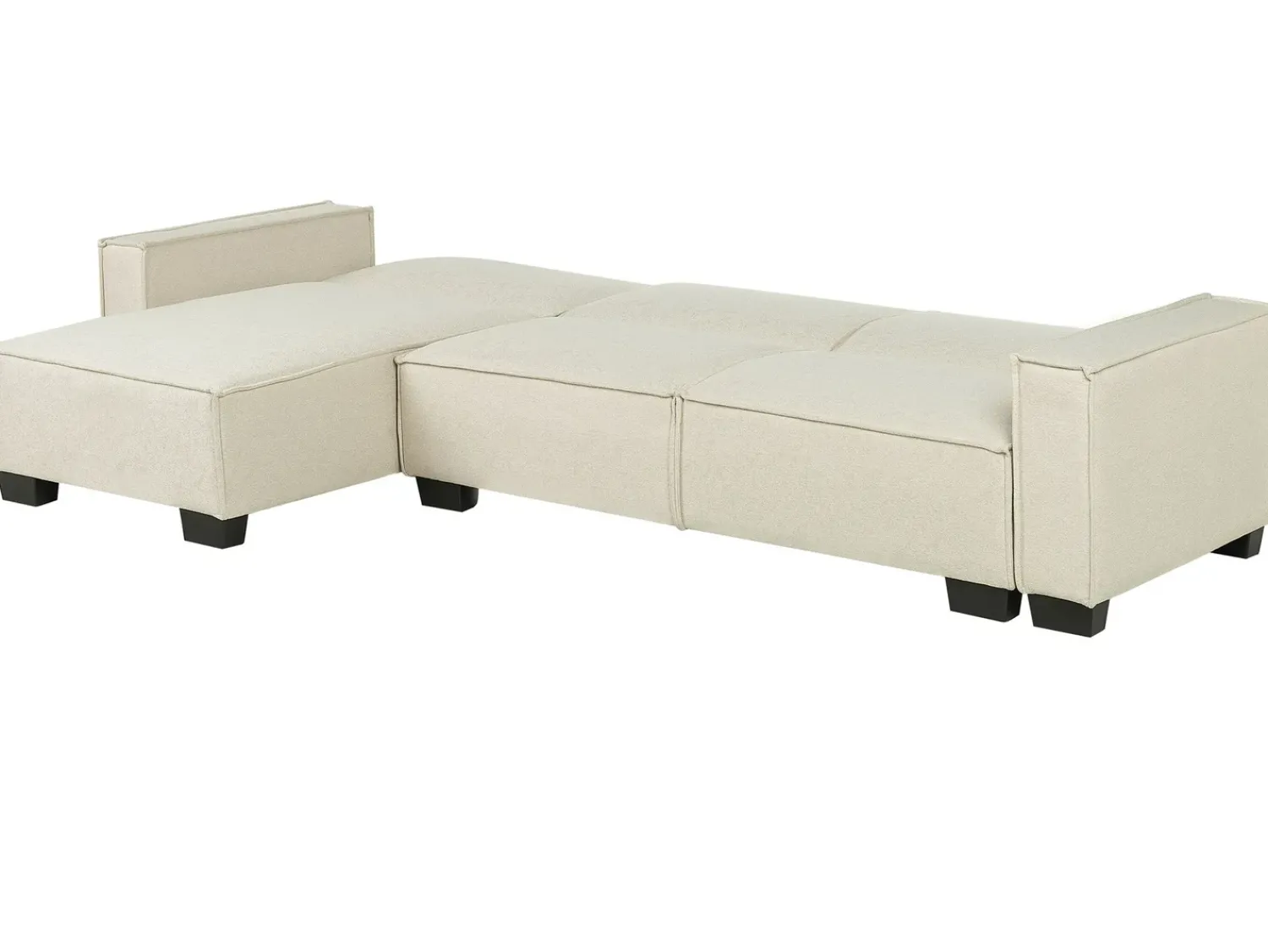 Sale Beliani Divano letto angolare 3 posti ROMEDAL Tessuto Beige Beige Nero