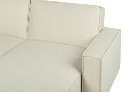 New Beliani Divano letto angolare 3 posti ROMEDAL Tessuto Beige Beige Nero