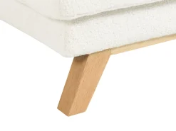 Outlet Beliani Divano letto angolare 3 posti SIRO Bouclé Bianco sporco con contenitore Lato destro Bianco Marrone