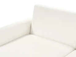 Outlet Beliani Divano letto angolare 3 posti SIRO Bouclé Bianco sporco con contenitore Lato destro Bianco Marrone