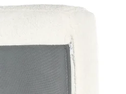 Outlet Beliani Divano letto angolare 3 posti SIRO Bouclé Bianco sporco con contenitore Lato destro Bianco Marrone
