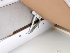 Divano letto angolare 3 posti TEJN Tessuto Grigio chiaro con contenitore Lato Sinistro
