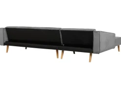 Hot Beliani Divano letto angolare 4 posti VADSO Velluto Grigio Marrone Grigio