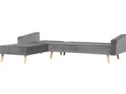 Hot Beliani Divano letto angolare 4 posti VADSO Velluto Grigio Marrone Grigio