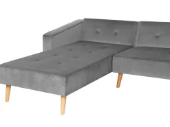 Hot Beliani Divano letto angolare 4 posti VADSO Velluto Grigio Marrone Grigio