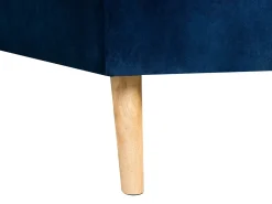 Beliani Divano letto angolare 4 posti VADSO Velluto Blu marino Lato Sinistro Marrone Blu