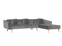 Hot Beliani Divano letto angolare 4 posti VADSO Velluto Grigio Marrone Grigio