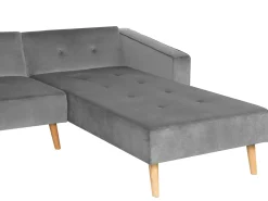 Hot Beliani Divano letto angolare 4 posti VADSO Velluto Grigio Marrone Grigio