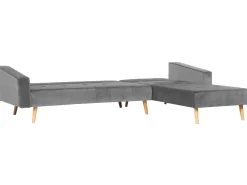 Hot Beliani Divano letto angolare 4 posti VADSO Velluto Grigio Marrone Grigio