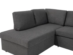 Sale Beliani Divano letto a U 5 posti KARRABO Tessuto scuro con contenitore Grigio
