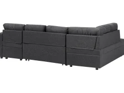 Sale Beliani Divano letto a U 5 posti KARRABO Tessuto scuro con contenitore Grigio