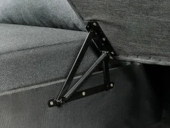Clearance Beliani Divano letto a U 5 posti SOMMEN Tessuto Grigio scuro con contenitore Marrone Grigio