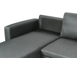 Clearance Beliani Divano letto a U 5 posti SOMMEN Tessuto Grigio scuro con contenitore Marrone Grigio