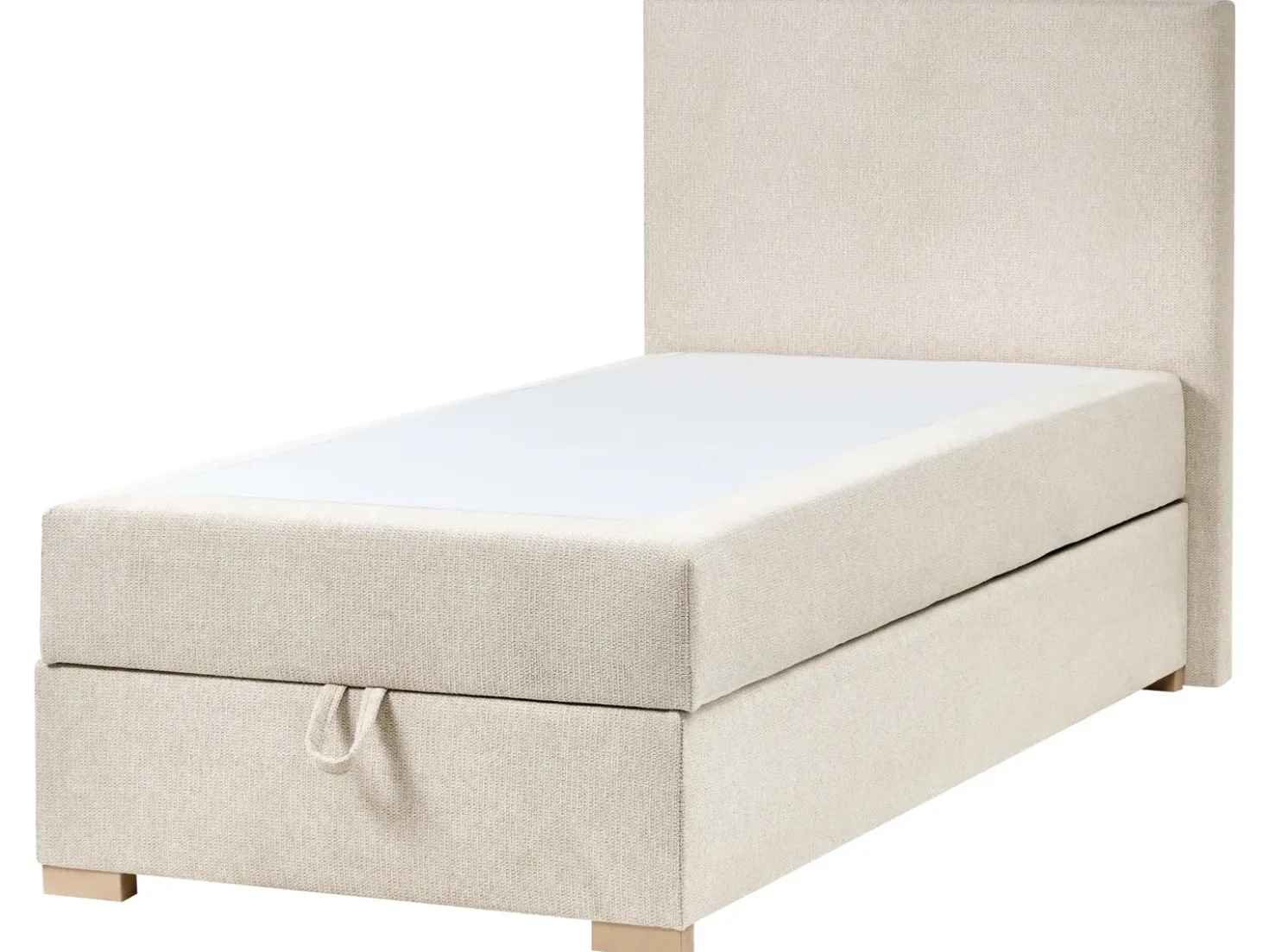 Divano letto con contenitore Tessuto MAJOR 90 x 200 cm Beige chiaro