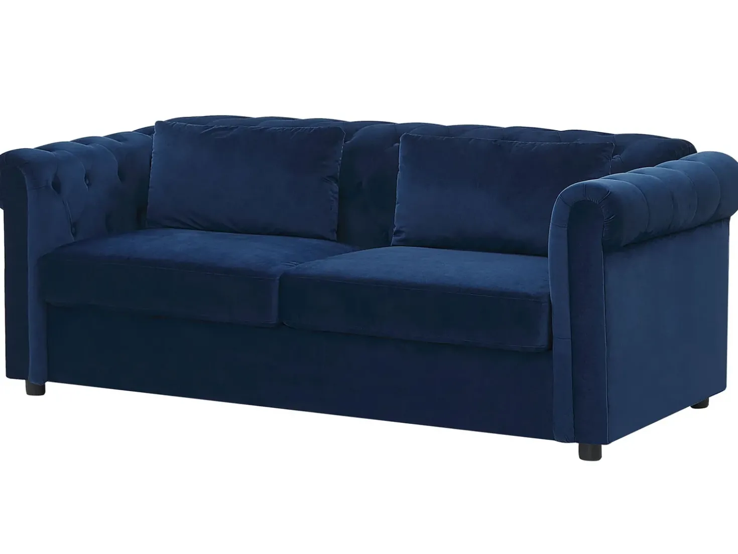 Divano letto 3 posti CHESTERFIELD Velluto Blu