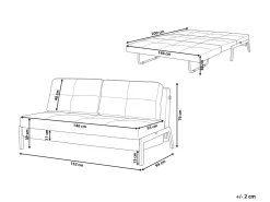 Divano letto 2 posti EDLAND Tessuto Beige chiaro