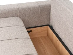 Divano letto 2 posti INNVIK Tessuto Marrone chiaro con contenitore