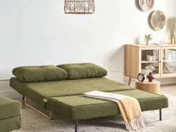 Divano letto 3 posti JERSLEV Tessuto Verde