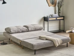 Divano letto 3 posti JERSLEV Tessuto Grigio