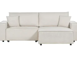 Best Beliani Divano letto 3 posti KARILA Tessuto chiaro con contenitore Beige