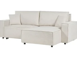 Best Beliani Divano letto 3 posti KARILA Tessuto chiaro con contenitore Beige