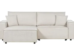 Best Beliani Divano letto 3 posti KARILA Tessuto chiaro con contenitore Beige