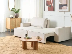 Best Beliani Divano letto 3 posti KARILA Tessuto chiaro con contenitore Beige