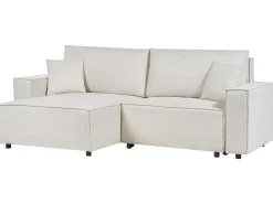 Best Beliani Divano letto 3 posti KARILA Tessuto chiaro con contenitore Beige