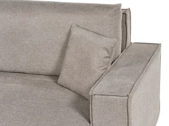 Beliani Divano letto 3 posti KARILA Tessuto Tortora con contenitore Beige