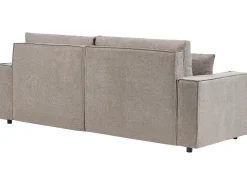 Beliani Divano letto 3 posti KARILA Tessuto Tortora con contenitore Beige