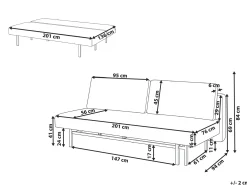 Divano letto 3 posti ROYKKA Tessuto Beige