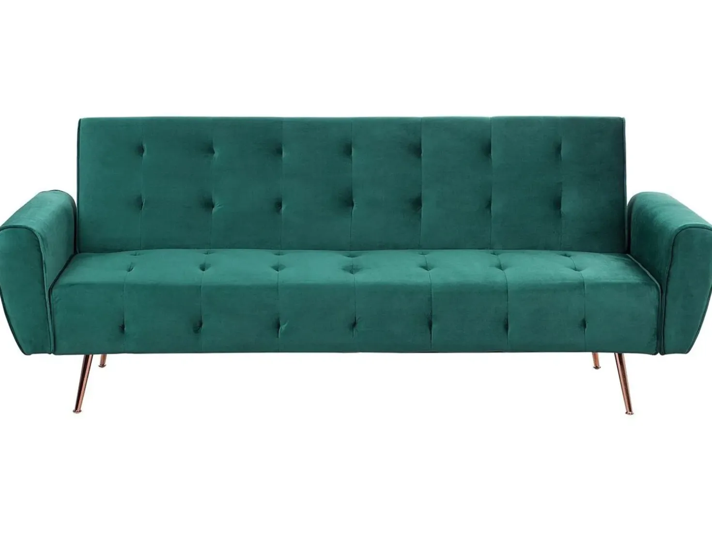 Divano letto 3 posti SELNES Velluto Verde smeraldo