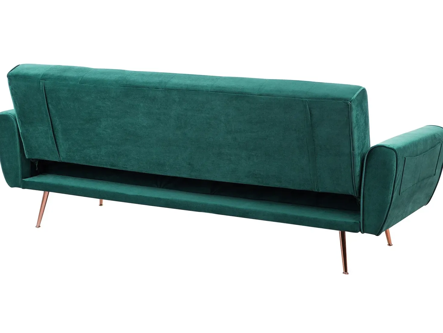 Divano letto 3 posti SELNES Velluto Verde smeraldo