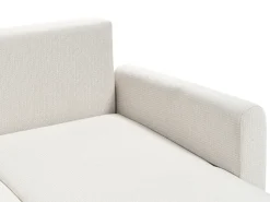 Clearance Beliani Divano letto 3 posti SIRO Tessuto Beige chiaro con contenitore Lato Sinistro Beige Marrone