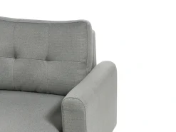 Clearance Beliani Divano letto 3 posti SIRO Tessuto Grigio con contenitore Lato Sinistro Marrone Grigio