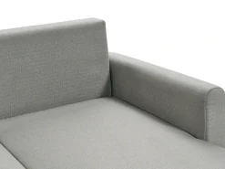 Clearance Beliani Divano letto 3 posti SIRO Tessuto Grigio con contenitore Lato Sinistro Marrone Grigio
