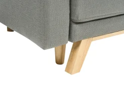 Clearance Beliani Divano letto 3 posti SIRO Tessuto Grigio con contenitore Lato Sinistro Marrone Grigio