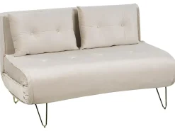Divano letto 2 posti VESTFOLD Velluto Beige
