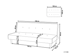 Divano letto 3 posti VISBY Tessuto Beige chiaro