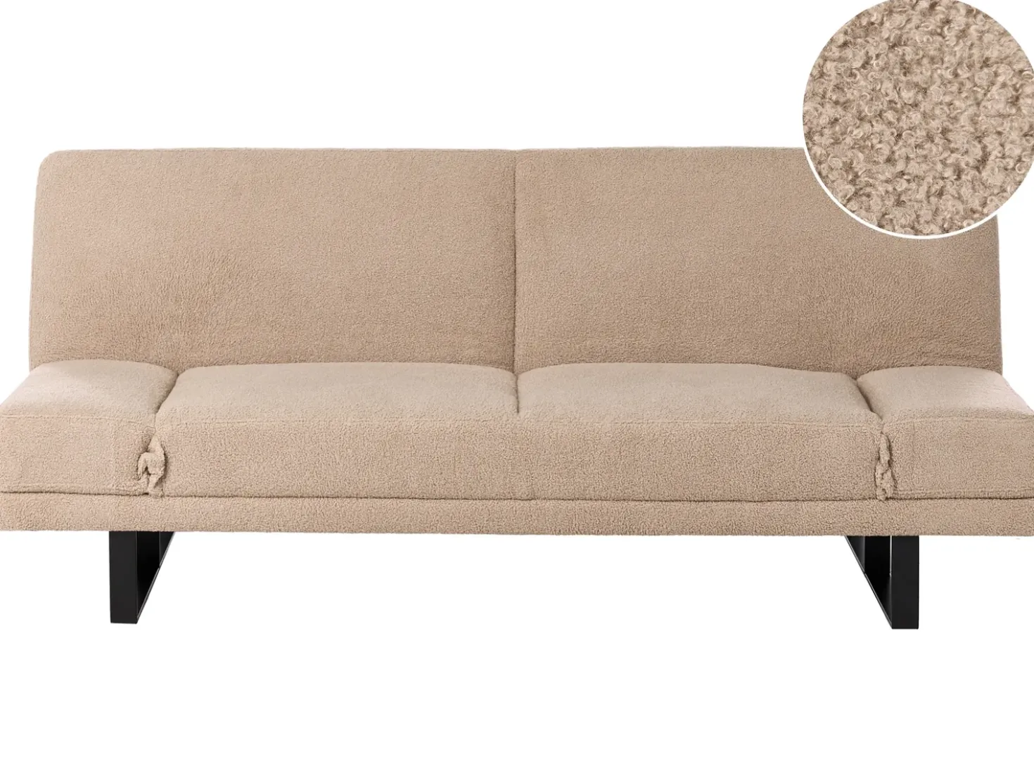 Divano letto 2 posti YORK Bouclé Beige sabbia