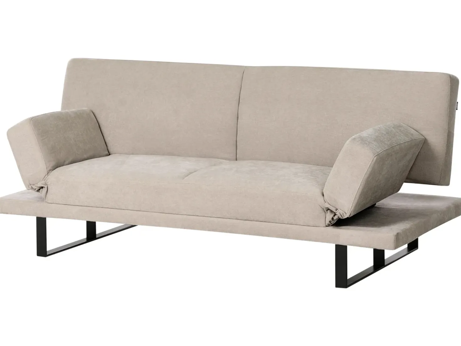 Divano letto 2 posti YORK Ciniglia Beige chiaro