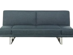 New Beliani Divano letto 2 posti YORK Tessuto Blu Blu Argento Grigio