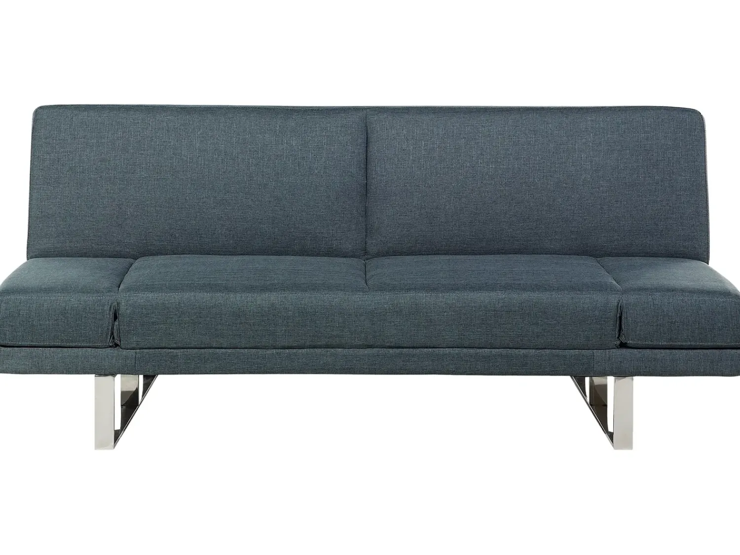 New Beliani Divano letto 2 posti YORK Tessuto Blu Blu Argento Grigio