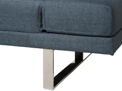 New Beliani Divano letto 2 posti YORK Tessuto Blu Blu Argento Grigio